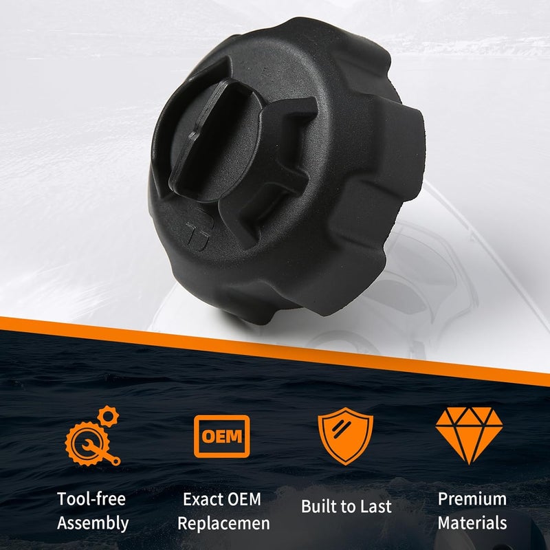 JKIANTECH Manual Vent Boat Gas Cap Replacement, Compatible with Old-style T-empo & M-oeller Portable Fuel Tanks, Marine Fuel Cap Replace# 621501-10, Black - Image 4
